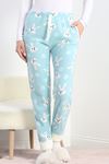 Paçası Peluşlu Polar Cepli Pijama Altı Mint - 20581.1287.