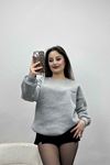 3 İplik Baskılı Unisex Sweat Gri - 30190.1878.