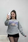 3 İplik Baskılı Unisex Sweat Gri - 30188.1878.