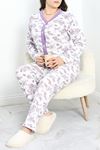 Büyük Beden Süprem Pijama Takımı Lilabeyaz - 40241.1923.